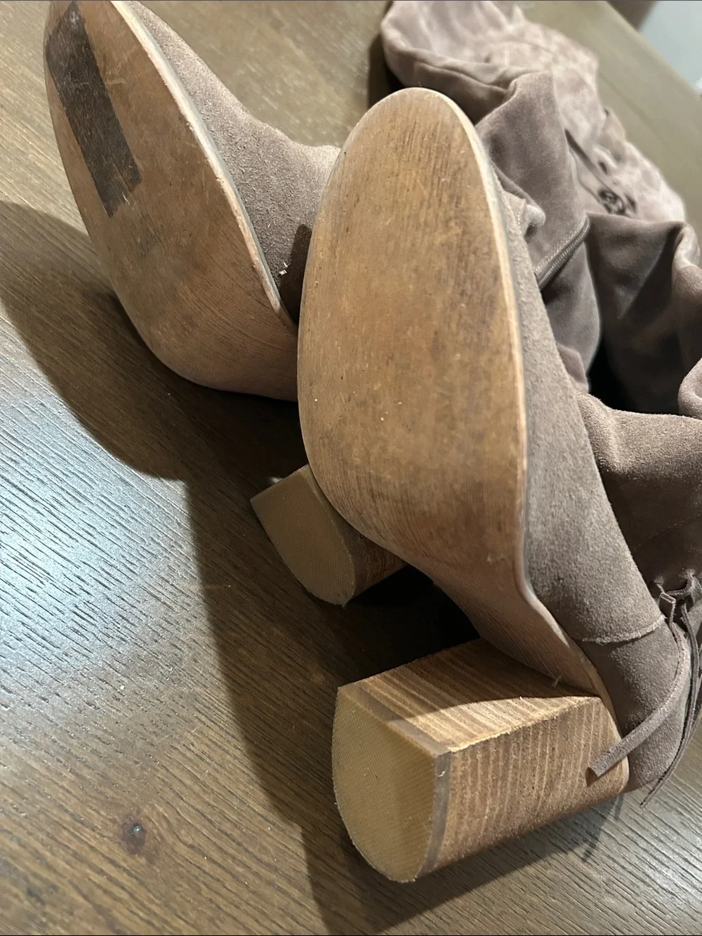 Carlos Santana Brown Suede Over-the-Knee Fringe Boots